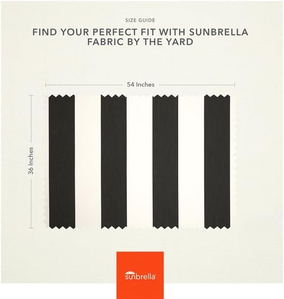Sunbrella Outdoor Fabric by The Yard | Cabana Classic (Striped) | Official Sunbrella Seller | Indoor or Outdoor Upholstery Fabric for Chairs, Cushions, Drapery, Pillows, Furniture