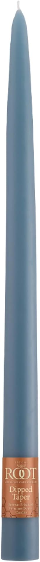 Root Candles Unscented Dinner Candles Premium Beeswax Blend Boxed Candle Set, 12-Inch, Williamsburg Blue, 12-Count