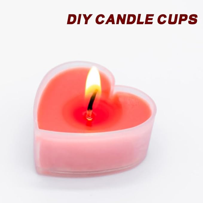 Candle Making Accessories Kit with 25 Heart Shaped Candle Wicks and Plastic Wick Holders for DIY Paraffin Beeswax Crafting