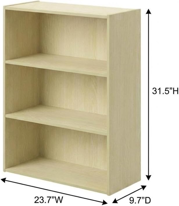 Furnifact Steam Beech Bookcase with Single Wood Piece, Durable Wooden Construction, Stylish Design for Home and Office Storage
