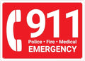 911 Police Fire Medical Emergency Sign 8"X12" Rust Free Aluminum Signs Outdoor, Metal Tin Sign For Home, Business, Yard