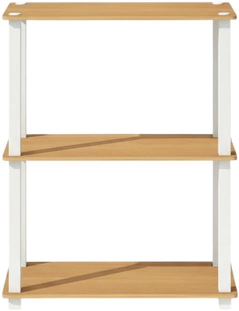 Furnifact Beech White Bookcase, Durable Wooden Construction, Modern Design, Versatile Storage Solution, Elegant Finish