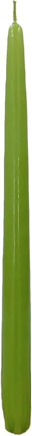 D'light Online Elegant Unscented Fresh Lime Green Taper Candles Premium Quality Candles Hand-Dipped, Dripless Taper Candles and Smokeless - Set of 12 Individually Wrapped (12 Inch, Fresh Green)