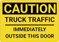Caution Truck Traffic Immediately Outside This Door Sign For House 12"" X 8"" Yard Sign, Premium Aluminum, Sun-Proof, Rust-Free