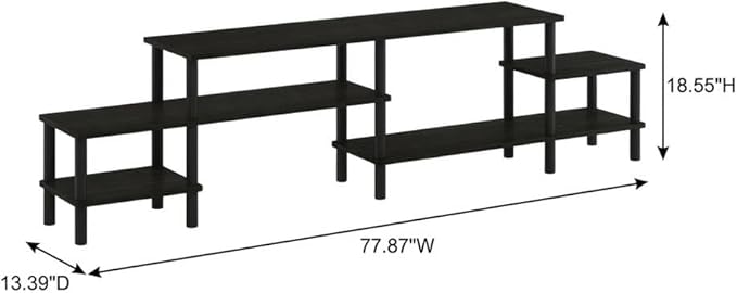 Espresso Wood TV Stand for Up to 80 Inch Flat Screen, Modern Entertainment Center with Ample Storage Space, Sturdy Construction