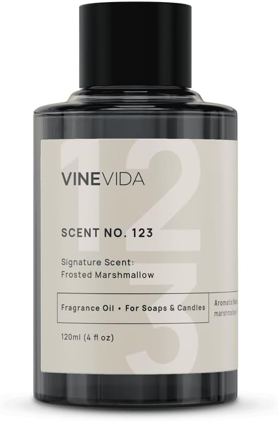 VINEVIDA [4 oz] Frosted Marshmallow; Fragrance Oil for Candle Making and Soap Making - Premium Candle Scents for Soy Candles
