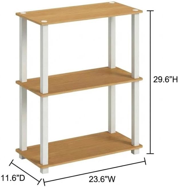 Furnifact Beech White Bookcase, Durable Wooden Construction, Modern Design, Versatile Storage Solution, Elegant Finish