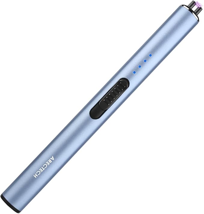 ARECTECH Electric Candle Rechargeable Lighter Arc Plasma Lighters for Candle Kitchen Camping Christmas Type-C Blue