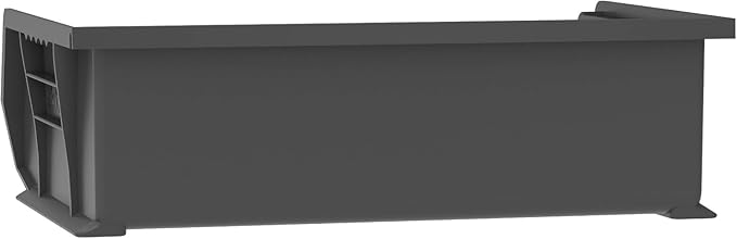 Akro-Mils 30255 AkroBins Plastic Storage Bins, Space-Saving Stackable Bins for Garage, Pantry, Craft Organization, 11" x 16" x 5", Black, 6-Pack