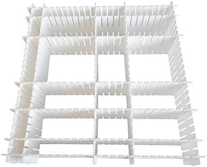 JSF Drawer Dividers,12.7' x 2.7' Kitchen Drawer Organizer Set of 12 Adjustable Drawer Dividers Organizer Separator for Clothes Makeup Storage of Dresser, Desk & Dresser in Bathroom, Bedroom (White)
