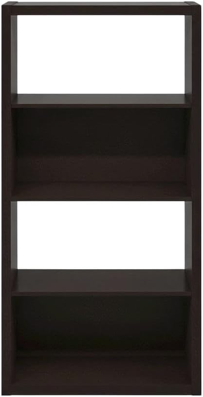 Furnifact Dark Oak Bookcase, Stylish Wooden Storage Unit, Modern Design, Durable Wood Construction, Suitable for Living Room, Office, or Bedroom