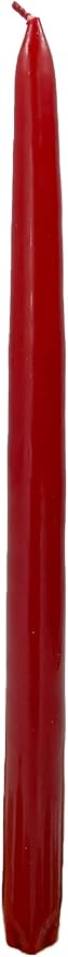 D'light Online Elegant Unscented 12" Pomegranate RedTaper Candles Premium Quality Hand-Dipped Tapered Candles, Dripless and Smokeless - Set of 12 Individually Wrapped (12 Inch, Pomegranate)