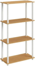Furnifact Beech White Bookcase with Sturdy Wood Construction, Modern Design, Spacious Shelving, Stylish Home Office Storage Solution