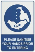 Please Sanitise Your Hands Prior To Entering Sign Outdoor, Uv Printed Rust Free Aluminum 12 X 8 In,Yard Sign For Home, Business, Driveway Alert