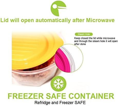 KEEPBOB 8 Piece Rice and food saving container/microwave safe/freezer safe/BPA free (Large)