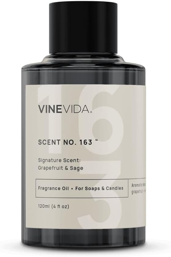 VINEVIDA [4 oz] Grapefruit & Sage; Fragrance Oil for Candle Making and Soap Making - Premium Candle Scents for Soy Candles