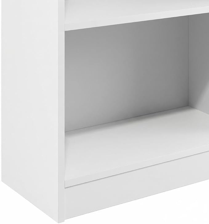 Furnifact White Bookcase with Sturdy Wooden Construction, Simple Open Design, Ideal for Home and Office Storage, Stylish and Durable Wood Finish