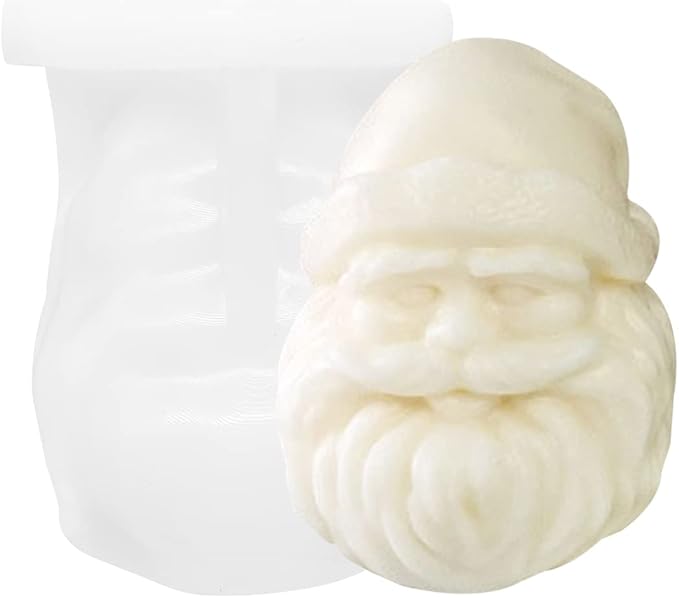 Santa Claus Candle Mold Holiday Silicone Mold for DIY Candle Making, Soap Molding, Resin Casting, Christmas Decor