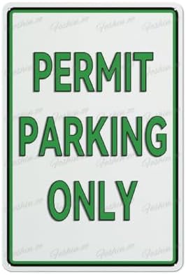 Permit Parking Only Aluminum Metal Warning Sign Uvresistance Waterproof Easy To Install For House And Business 12"X8"