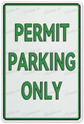 Permit Parking Only Aluminum Metal Warning Sign Uvresistance Waterproof Easy To Install For House And Business 12"X8"