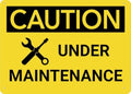 Caution Under Maintenance Sign 12 X 8 Inch Metal Sign, Rustproof Aluminum, Multicolor
