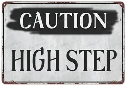 Vintage Aluminum Signcaution High Step Sign 12"X8" Aluminum Warning Signs For Property Business Yard House Office