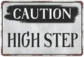Vintage Aluminum Signcaution High Step Sign 12"X8" Aluminum Warning Signs For Property Business Yard House Office