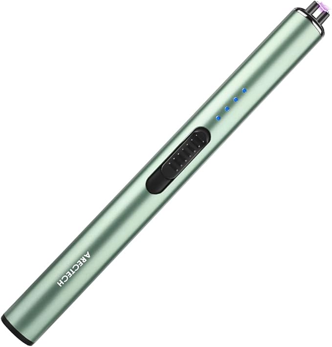ARECTECH Electric Candle Rechargeable Lighter Arc Plasma Lighters for Candle Kitchen Camping Christmas Type-C Green