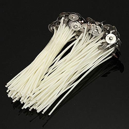 30Pcs 4 inch White Candle Wicks, Natural Cotton Low Smoke Candle Wicks Pre Waxed Candle Wicks for Soy Beeswax Candle Making
