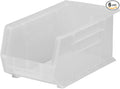 Akro-Mils 30239 AkroBins Plastic Storage Bins, Space-Saving Stackable Bins for Garage, Pantry, Craft Organization, 11-" x 8-" x 7-", Clear, 6-Pack