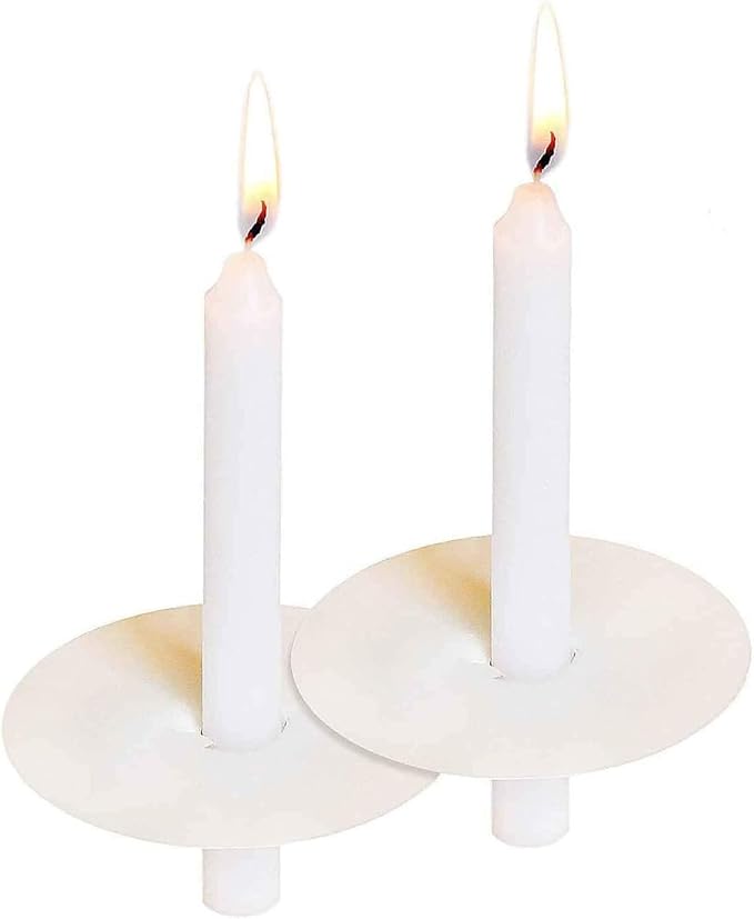 400Packs White Taper Candles, Unscented, with Paper Holder, Halloween, Shabbat, Vigil, Prayer Candles, Large Event Handheld Taper Candles Perfect Size.
