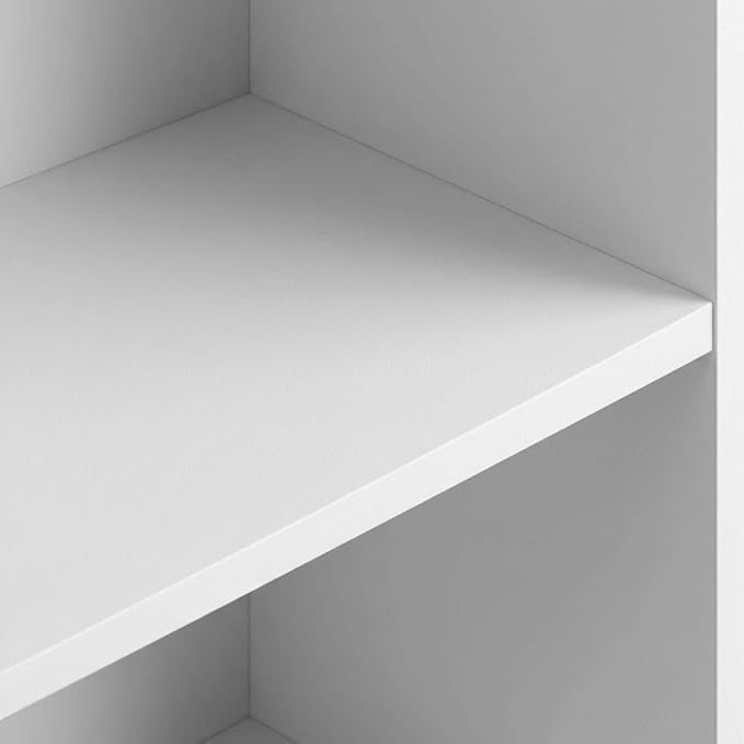 Furnifact White Bookcase, Sleek Wooden Design, Versatile Storage for Living Room or Office, Modern Style, Durable Construction