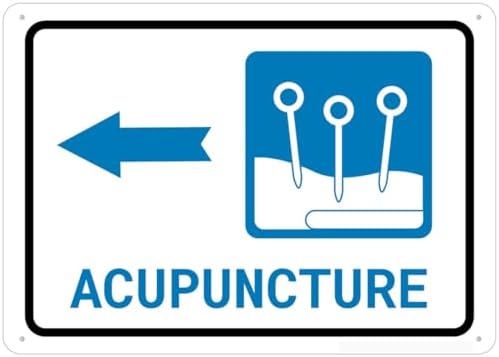 Acupuncture Left Arrow Sign For Business 8""X12"" Rust Free Aluminum Uv Printed,4 Pre-Drilled Holes.Durable/Weatherproof