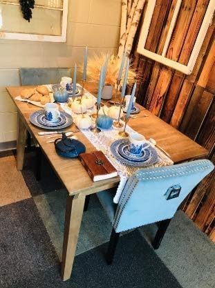 D'light Online Elegant 12" Unscented Slate Blue Taper Candles, Premium Quality Hand-Dipped Tapered Candles, Dripless and Smokeless - Set of 12 Individually Wrapped (12 Inch, Slate Blue)