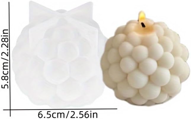 Silicone Candle Molds, 3D Bubble Sphere Scented Candle Mold, Cozy Atmosphere Design, Colorless, BPA Free, Silicone Molds for Candle Making, DIY, Resin, Wax, Soap, Clay, Chocolate Etc
