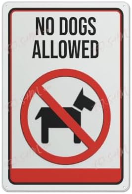Vintage Tin Sign No Dogs Allowed Signs Indoor & Outdoor Use Safety Warning Sign 12""X8"", Acrylic5