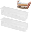 Storage & Crisper Boxes, 2025 New Durable Food Storage Containers, Stackable Refrigerator Organizer for Kitchen, Airtight Food Box with Lids, Fresh-Keeping Container Suitable (White, 2pcs)