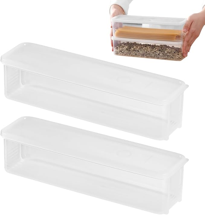 Storage & Crisper Boxes, 2025 New Durable Food Storage Containers, Stackable Refrigerator Organizer for Kitchen, Airtight Food Box with Lids, Fresh-Keeping Container Suitable (White, 2pcs)