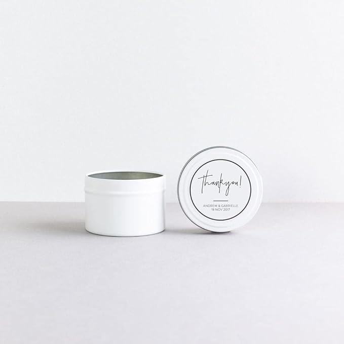 Aroparc White Candle Tins 4oz, 24 Pack - Matte White, Tinplate, Candle Making Supplies