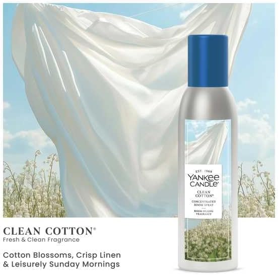 Yankee Candle Concentrated Air Freshener Room Spray, Lemon Lavender, Midsummer's Night, Clean Cotton (1 Ea.) (Variety Pack)