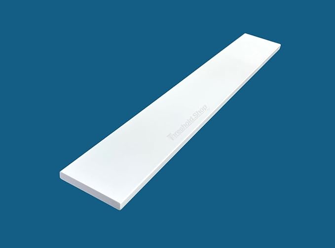 Super White Engineered Marble Threshold for Shower Curb, Bathroom Vanity Backsplash, Window Sill, Door Transitions (6" x 36")