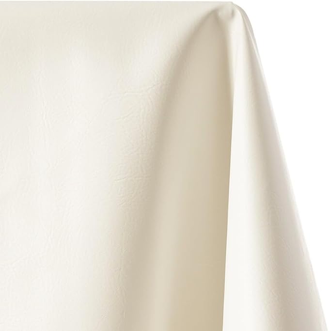 Ottertex Vinyl Fabric Faux Leather Pleather Upholstery 54" Wide by The Yard (5 Yard, Off White)