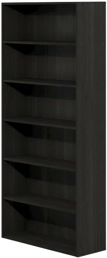 Furnifact Espresso Wood Bookcase with Sturdy Construction, Modern Design, and Versatile Storage for Living Room, Bedroom, or Office