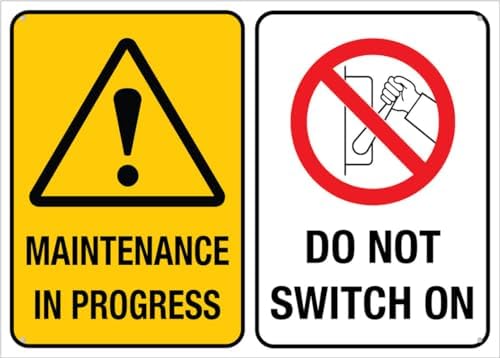 Maintenance In Progress Do Not Switch On Outdoor, Uv Printed Rust Free Aluminum 12 X 8 In,Yard Sign For Home, Business, Driveway Alert