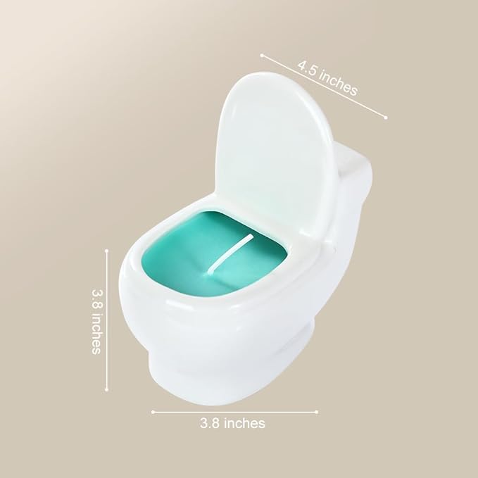 Toilet-Shaped Jars with Fresh Aromatic Scented Candles, Odor-Eliminating Candles with Long-Lasting Fragrance, Decorative and Scented Candles for the Home, Suitable for Men and Women (Green)