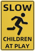 Metal Sign Slow Children At Play Metal Sign Retro Wall Decor For Home Cafes Office Store Pubs Club Sign Gift 12X8 Inch Plaque Tin Sign