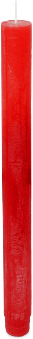 Spaas 12 x 12 Rustic Unscented Household Candles, Paraffin Wax Red, D 21 mm x H 250 mm