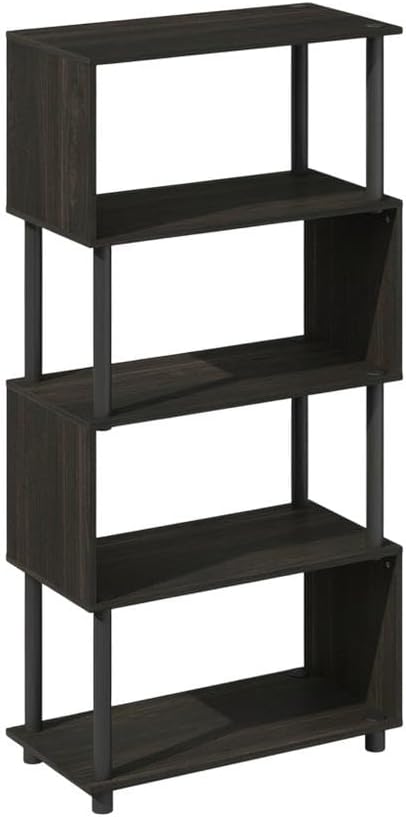 Furnifact Espresso Bookcase with Elegant Wooden Design, Sturdy Construction, Featuring 1 Piece for Home Office, Living Room, or Study Use