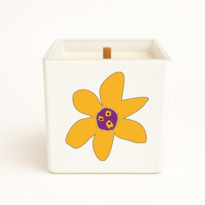 Lulu Candles | Saffron Amber Scented Candle – Rich Amber & Exotic Saffron Aroma, Long-Lasting Clean Burn Candle for Home Décor, Relaxation & Gifts – (9 Oz. Wood Wick Candle)