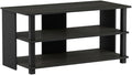 Furnifact Espresso/Black Wood 3-Tier TV Stand, for up to 40-inch TVs, Stylish, Functional, Ample Storage, Modern Design, Living Room, Entertainment Space